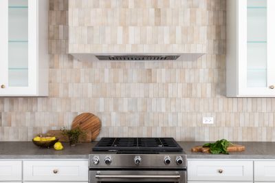 Stone Backsplash Installation detail